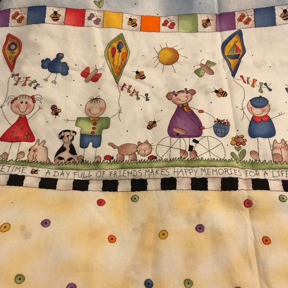 Vintage Spectrix Cotton Fabric Tressa Linda Stubbs Friends Kites Bees 2000 2.5 - Picture 2 of 3